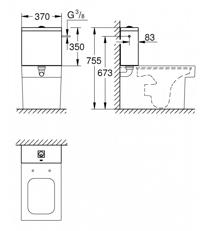 Compra online Grohe Cube cisterna alimentación lateral  (39489000) en oferta al mejor precio