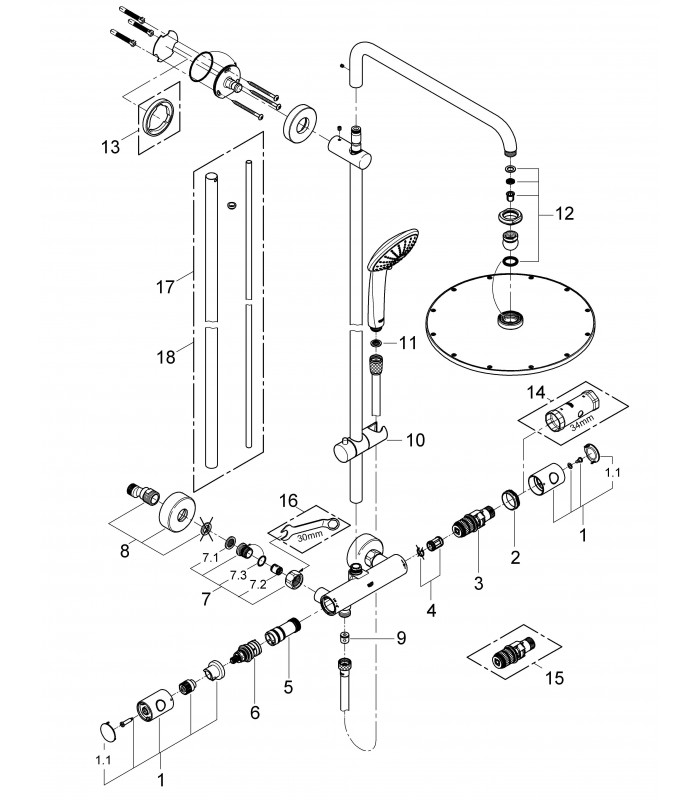 Compra online Sistema de ducha Grohe Sistema de ducha Euphoria System 310 mm Color Oro Cepillado en oferta al mejor precio