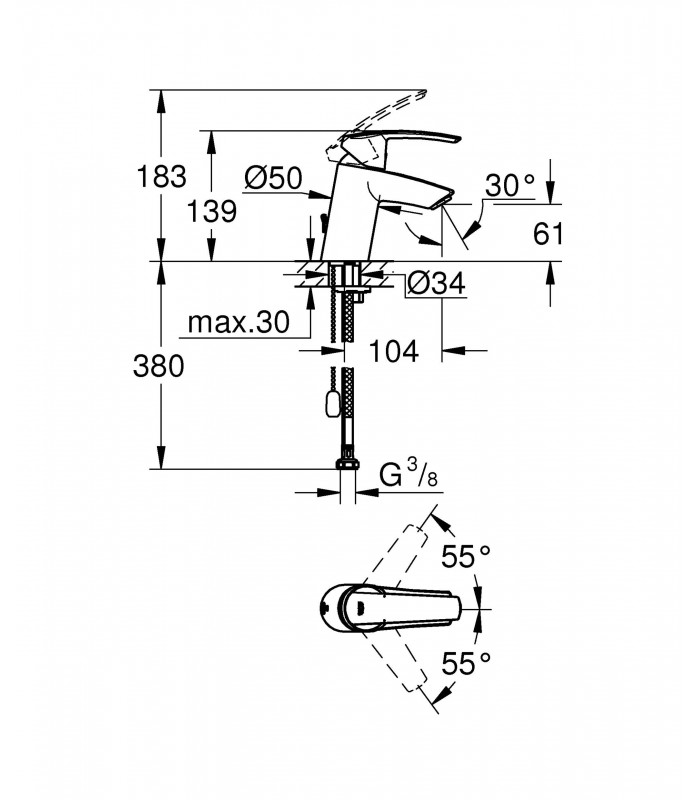 Compra online Grohe Start Monomando de lavabo 1/2" Tamaño S (Ref. 32277001) en oferta al mejor precio