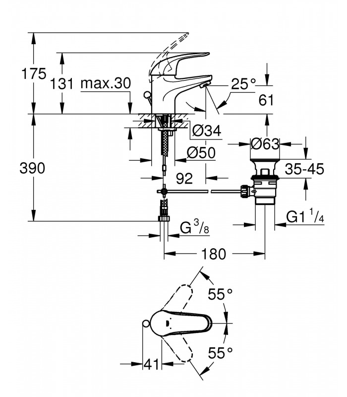 Compra online Grohe Swift Monomando de lavabo 1/2" Tamaño S (Ref. 23919000) en oferta al mejor precio