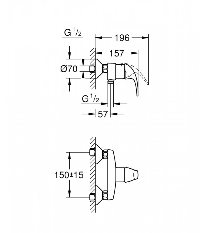 Compra online Misturador monocomando de duche Grohe Start Curve 1/2" (Ref. 23767000) en oferta al mejor precio