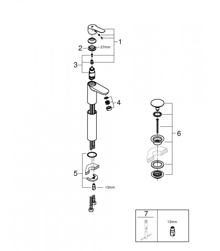 Compra online Grohe Start Edge Monomando de lavabo 1/2" Tamaño XL (Ref. 23777000) en oferta al mejor precio