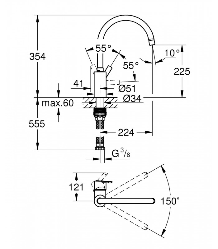 Compra online Misturadora monocomando para lavatório Grohe Feel 1/2" (Ref. 32670DC2) en oferta al mejor precio
