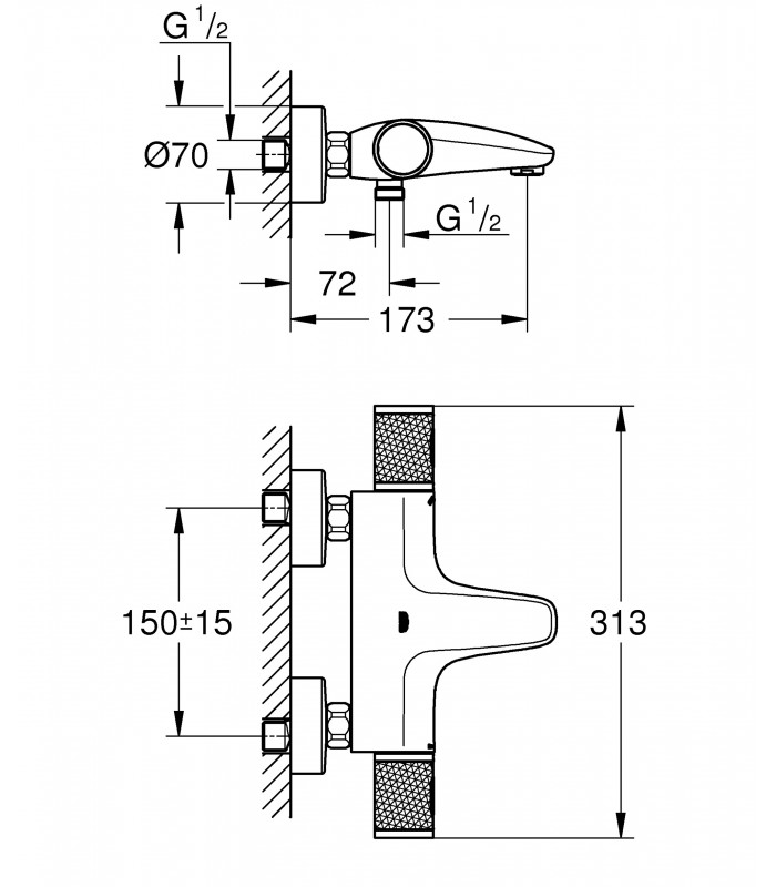 Compra online Termostato para baño y ducha Grohe Precision Feel 34788000 en oferta al mejor precio