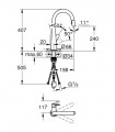 Grohe Veletto Mezclador monomando de fregadero 3/8 "