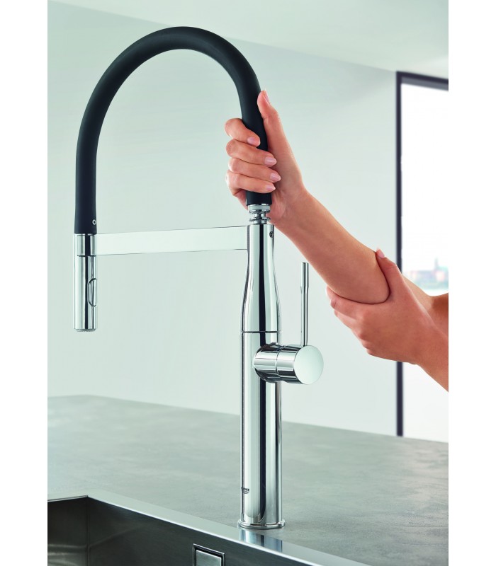 Compra online Grohe Essence Professional - Grifo de fregadero monomando, caño giratorio de 360°, caño alto, dos opciones de chorro (30294000) en oferta al mejor precio