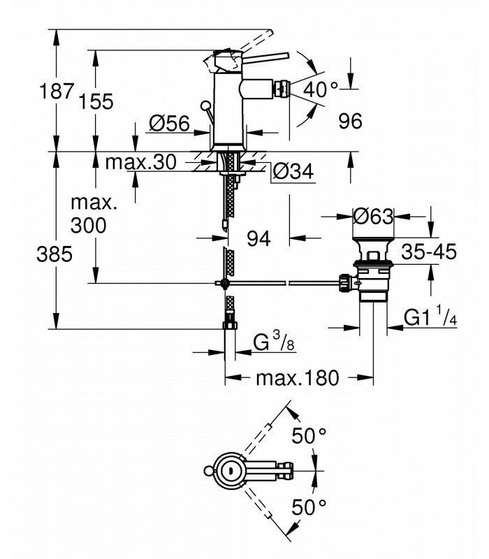Compra online Grohe Start Classic Monomando de bidé 1/2" (Ref. 23785000) en oferta al mejor precio
