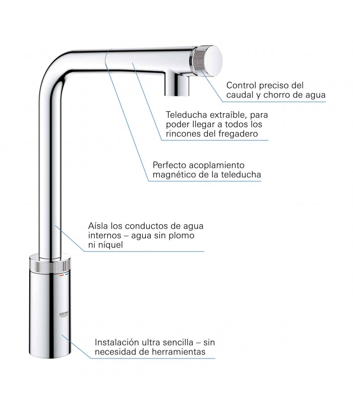 Compra online Misturadora monocomando para lavatório Grohe Minta SmartControl (31613000) en oferta al mejor precio