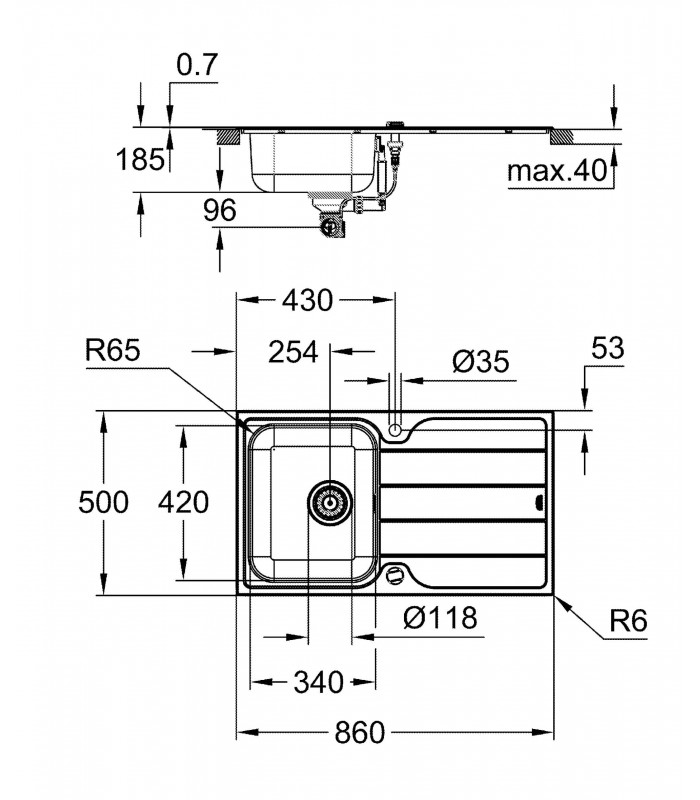 Compra online Conjunto de pia e torneira de cozinha Grohe Minta (31573SD1) en oferta al mejor precio