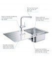 Conjunto de pia e torneira de cozinha Grohe Minta (31573SD1)