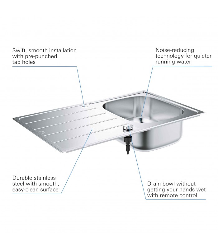 Compra online Pia de aço inoxidável Grohe com escorredor K200 (31552SD1) en oferta al mejor precio