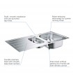 Fregadero Grohe de acero inoxidable con escurridor K200  (31564SD1)