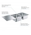 Pia de aço inoxidável Grohe com escorredor K500 (31588SD1)