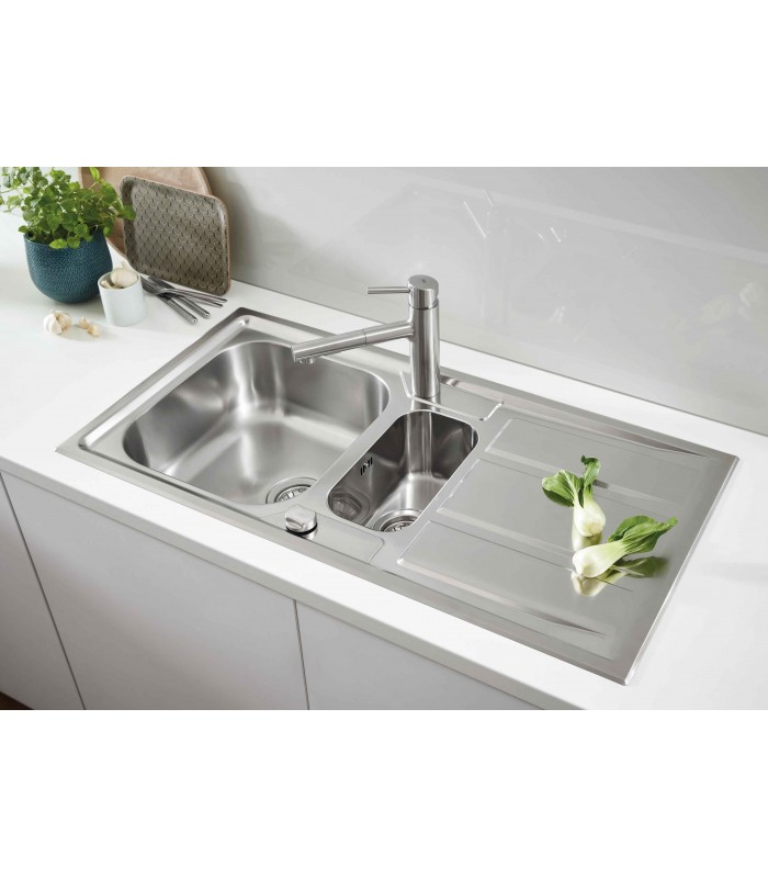 Compra online Pia de aço inoxidável Grohe com escorredor K400+ (31569SD0) en oferta al mejor precio