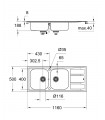 Pia de aço inoxidável Grohe com escorredor K400 (31587SD0)