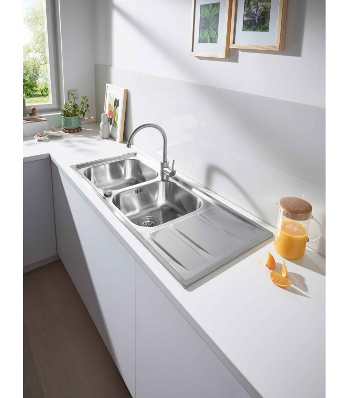 Compra online Pia de aço inoxidável Grohe com escorredor K400 (31587SD0) en oferta al mejor precio