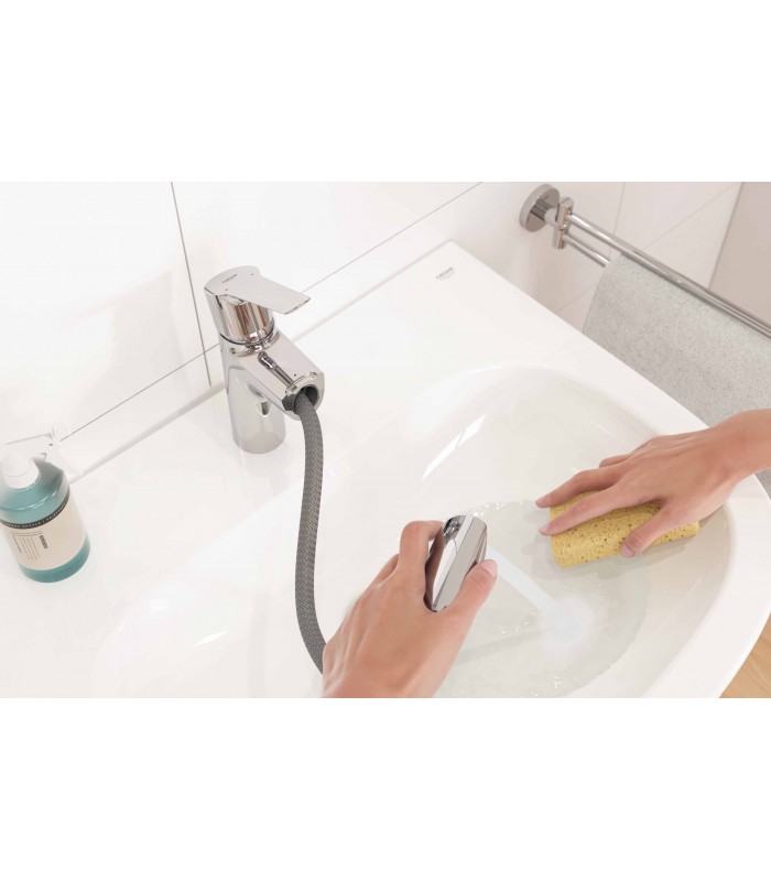 Compra online Grohe QUICKFIX Start | Grifo de lavabo 1/2" Tamaño M con teleducha | Cromado (24205003) en oferta al mejor precio