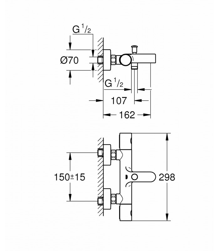 Compra online Grohe Precision Get Termostato para baño y ducha 1/2" (34774000) en oferta al mejor precio