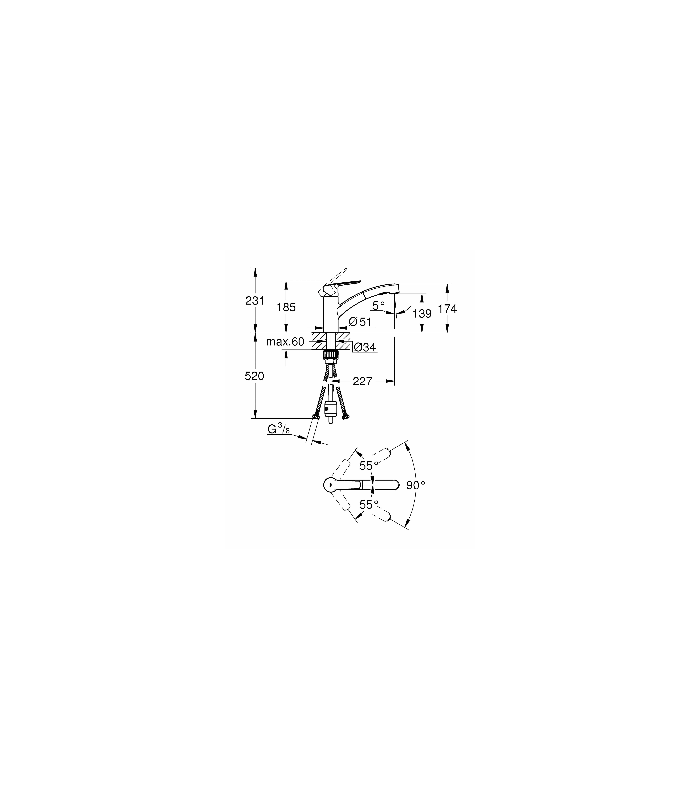 Compra online Início QUICKFIX da Grohe | Torneira de pia de 1/2" com chuveiro de mão | Supersteel (30531DC1) en oferta al mejor precio