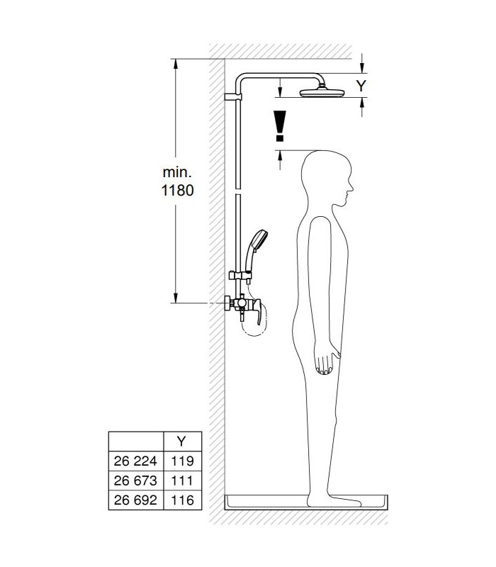 Compra online Sistema de chuveiro monocomando Grohe Tempesta Cosmopolitan 250 (26673000) en oferta al mejor precio