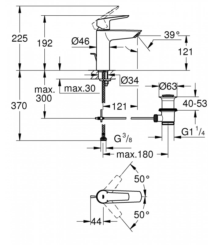 Compra online Grohe QUICKFIX Start | Grifo de lavabo 1/2" Tamaño M | Cromado (23455002) en oferta al mejor precio