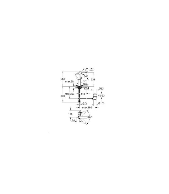 Compra online Linare monom lavabo L con vaciador Grohe (23296001) en oferta al mejor precio