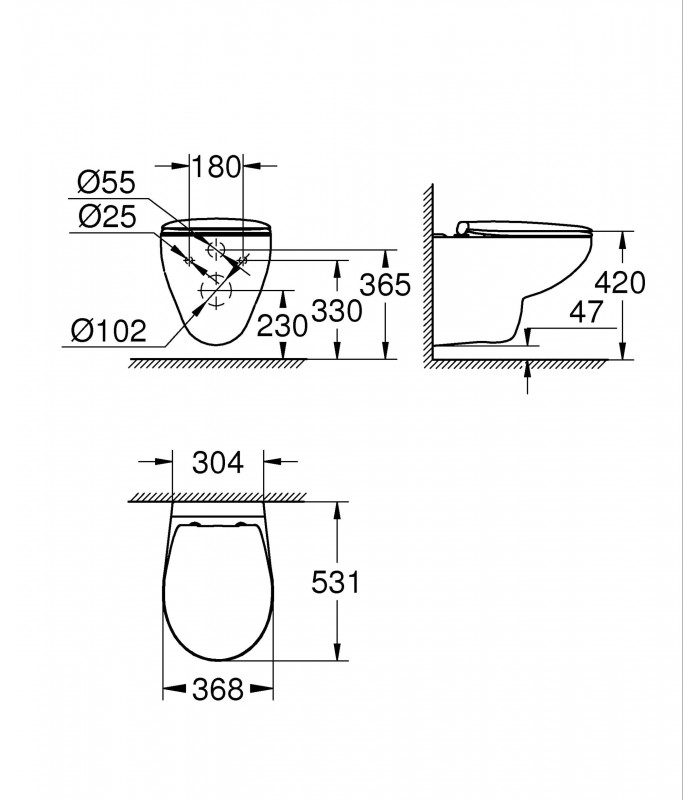 Compra online Grohe Inodoro suspendido Bau con asiento Softclose y rimless 39351000 en oferta al mejor precio