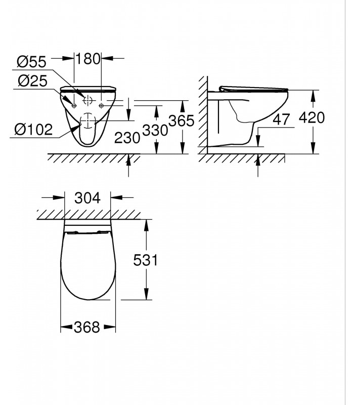 Compra online Sanita suspensa Grohe Bau com assento Slim, softclose e sem aro 39899000 en oferta al mejor precio