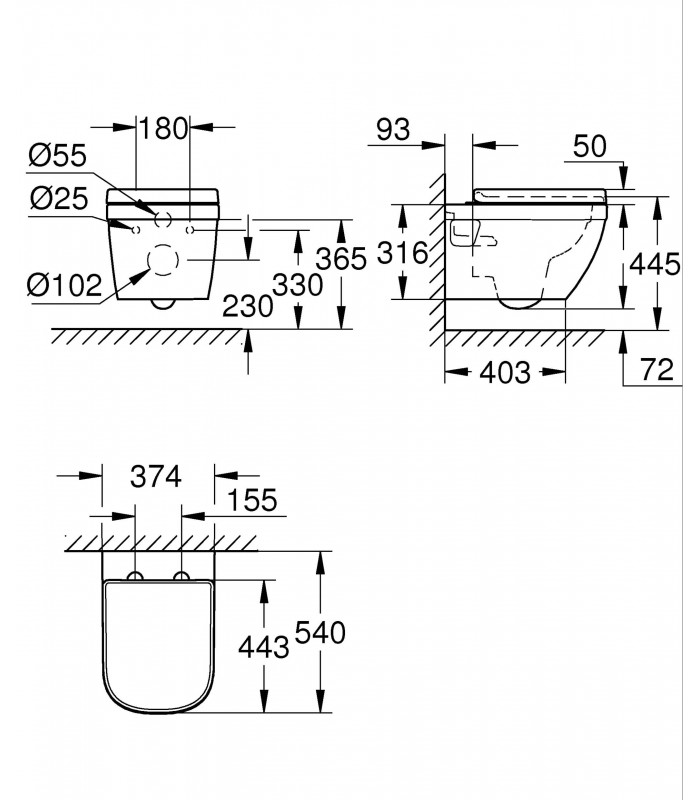Compra online Sanita suspensa Grohe Euro com fecho suave e assento sem aro 39703000 en oferta al mejor precio
