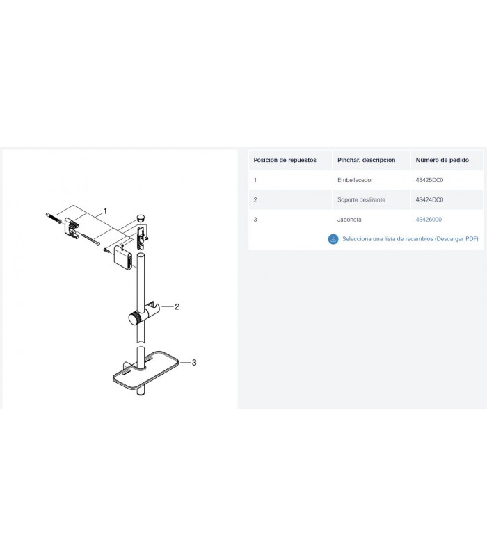 Compra online Barra de ducha Grohe Rainshower Smartactive 90 cms (26603DC0) en oferta al mejor precio