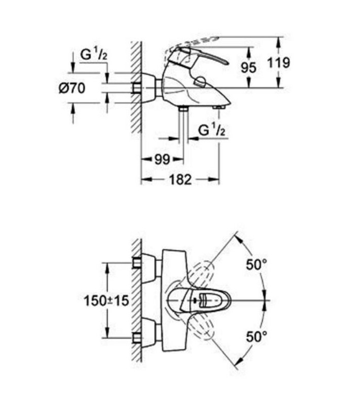 Compra online Termostato GROHE para banheira e chuveiro 1/2" (32306000) en oferta al mejor precio