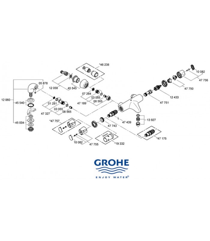 Compra online Termostato GROHE  Termostato para baño y ducha 1/2" en oferta al mejor precio