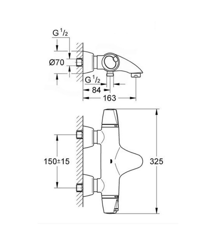 Compra online Termostato GROHE para banheira e chuveiro 1/2" en oferta al mejor precio