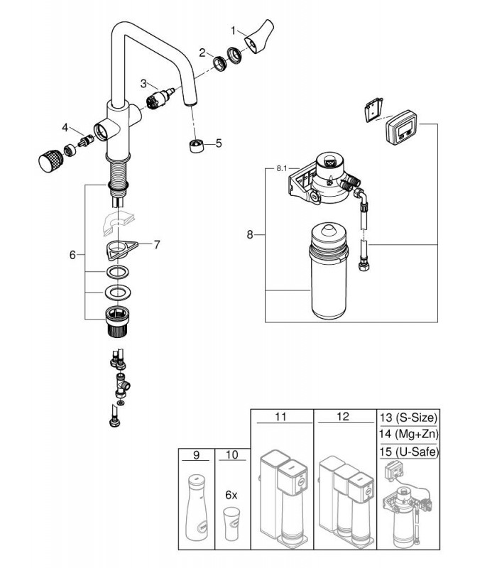 Compra online Grifo fregadero GROHE Blue Pure StartCurve Caño U (30596000) en oferta al mejor precio