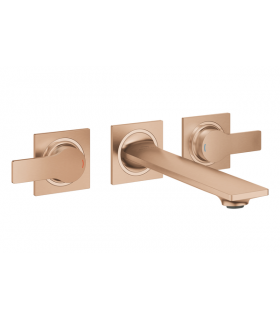 Torneira misturadora de banheiro Grohe Allure misturadora de lavatório de parede bica de 220 mm (20193DL2) Ouro escovado