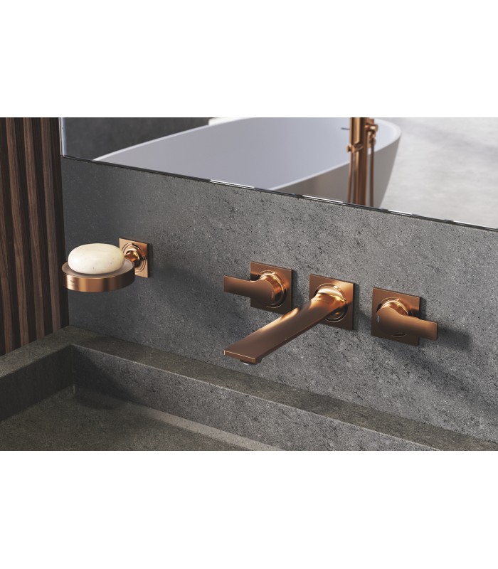Compra online Torneira misturadora de banheiro Grohe Allure misturadora de lavatório de parede bica de 220 mm (20193DL2) Ouro escovado en oferta al mejor precio