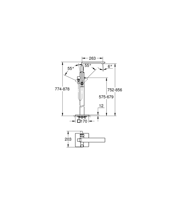 Compra online Torneira de chuveiro de banheira monocomando Grohe Allure montada no chão (25222DL1) ouro escovado en oferta al mejor precio