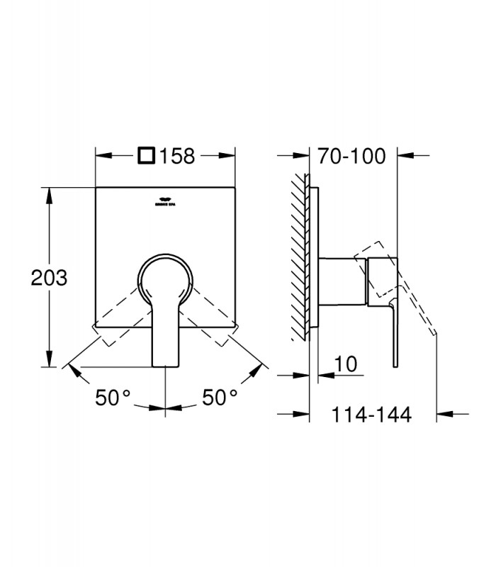 Compra online Torneira de chuveiro embutida monocomando Grohe Allure (19317DL1) en oferta al mejor precio