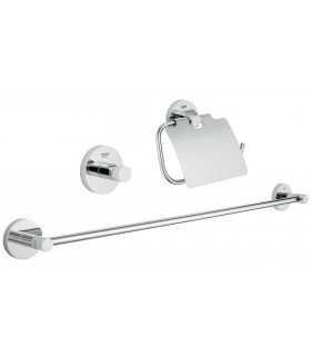 Grohe Essentials Conjunto de acessórios para banheiro 3 em 1 cromado (40775001)