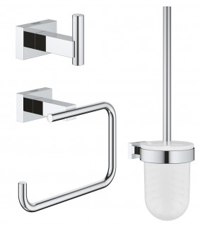 Grohe Essentials Cube Conjunto de accesorios de baño 3 en 1 Cromo (40757001)