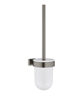 Grohe Essentials Cube Suporte para escova de vaso sanitário de parede Grafite duro escovado (40513AL1)