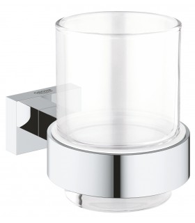 Grohe Essentials Cube Vaso de cristal con soporte Cromo (40755001)