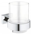 Grohe Essentials Cube Vaso de cristal con soporte Cromo (40755001)