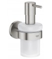 Grohe Essentials Dispensador de jabón con soporte mural Negro mate (1022572430)