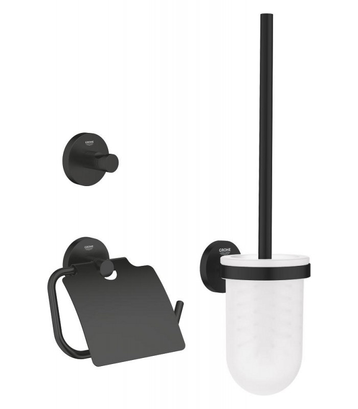 Compra online Grohe Start Conjunto de accesorios de baño 3 en 1 Negro mate (412042430) en oferta al mejor precio