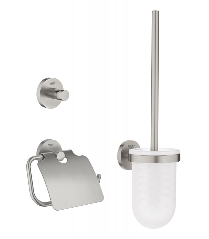Compra online Conjunto de acessórios para banheiro Grohe Start 3 em 1 Supersteel (41204DC0) en oferta al mejor precio