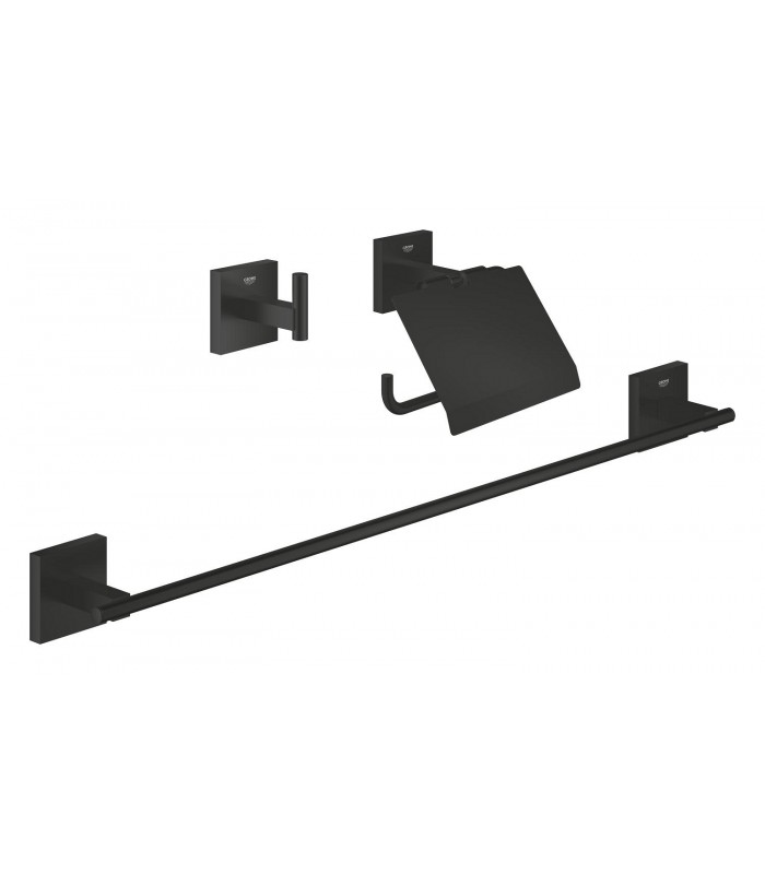 Compra online Grohe Start Cube Conjunto de accesorios de baño 3 en 1 Negro mate (411242430) en oferta al mejor precio