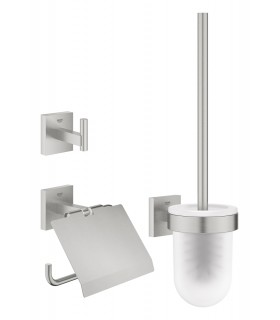 Conjunto de acessórios para banheiro Grohe Start Cube 3 em 1 Supersteel (41123DC0)