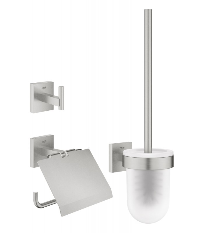 Compra online Grohe Start Cube Conjunto de accesorios de baño 3 en 1 Supersteel (41123DC0) en oferta al mejor precio