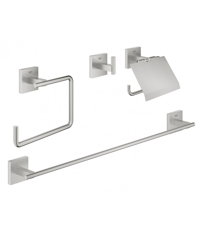 Compra online Conjunto de acessórios para banheiro Grohe Start Cube 4 em 1 Supersteel (41115DC0) en oferta al mejor precio